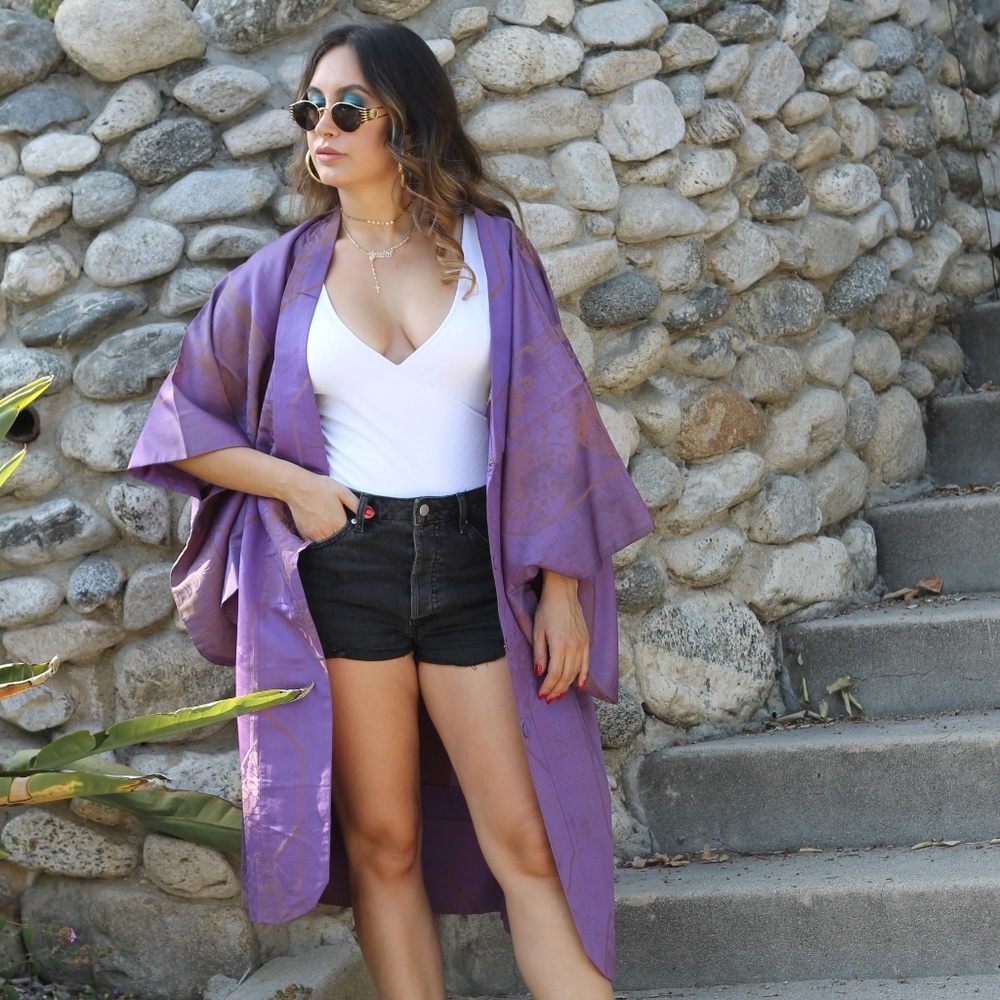 Vintage Silk Japanese Kimono Robe
